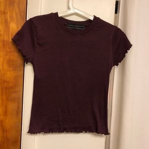 Maroon Ruffle Crop Top